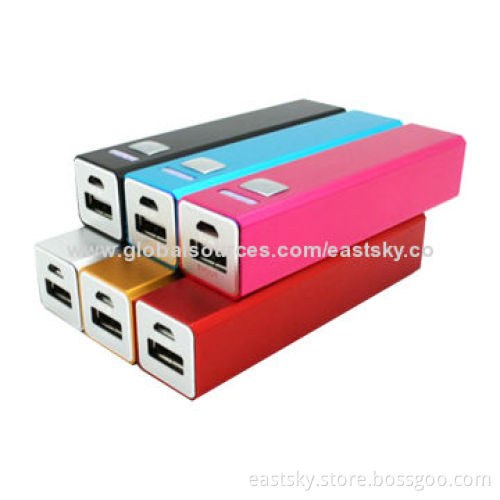 Aluminum External Battery with Multicolor to Choose, Stylish, Compact and Portable